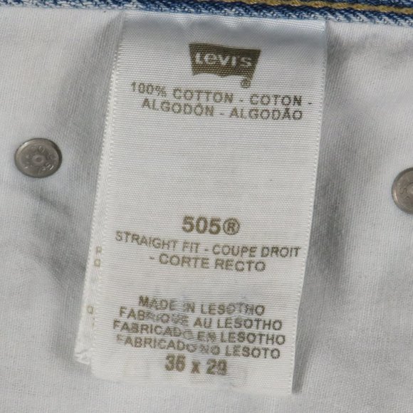 Levi's* 505 Straight Fit Denim Blue Jeans Size~ 36" x 29" - Picture 5 of 12
